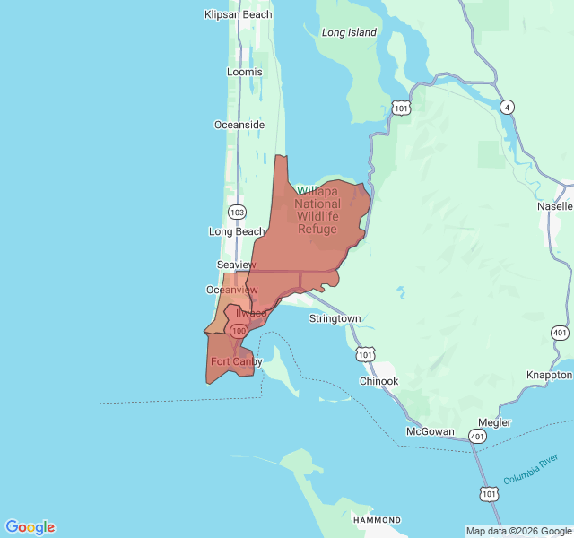 Map of septic coverage in Ilwaco, WA