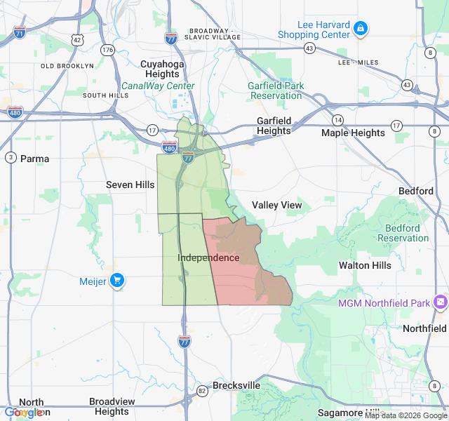 Map of septic coverage in Independence, OH