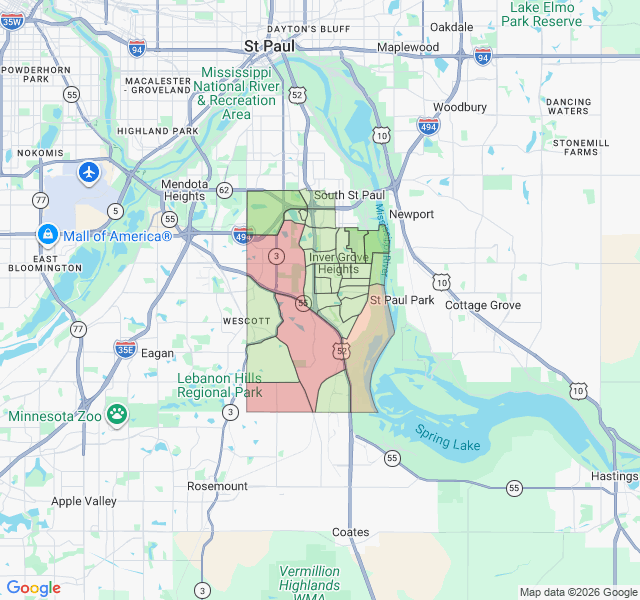 Map of septic coverage in Inver Grove Heights, MN
