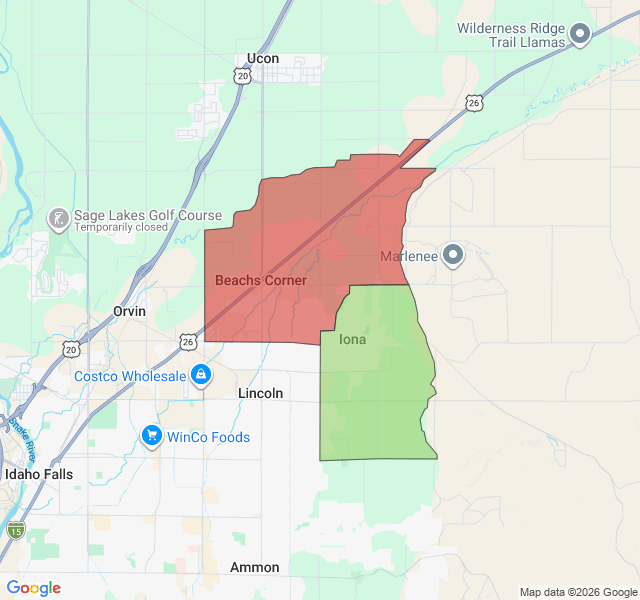 Map of septic coverage in Iona, ID