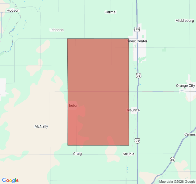 Map of septic coverage in Ireton, IA