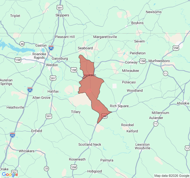 Map of septic coverage in Jackson, NC
