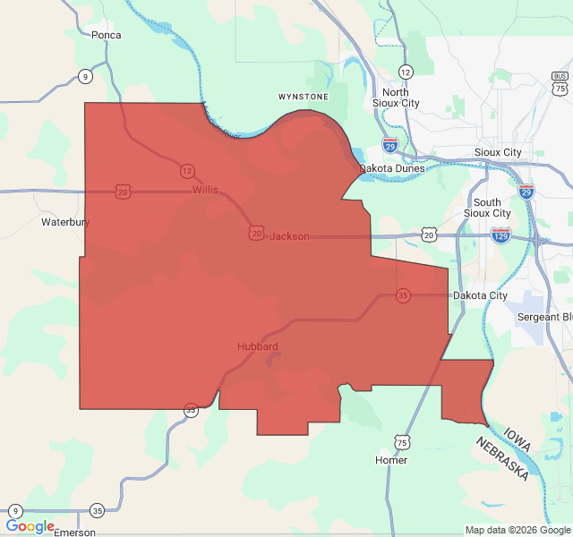 Map of septic coverage in Jackson, NE