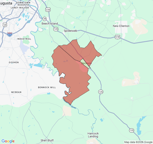 Map of septic coverage in Jackson, SC