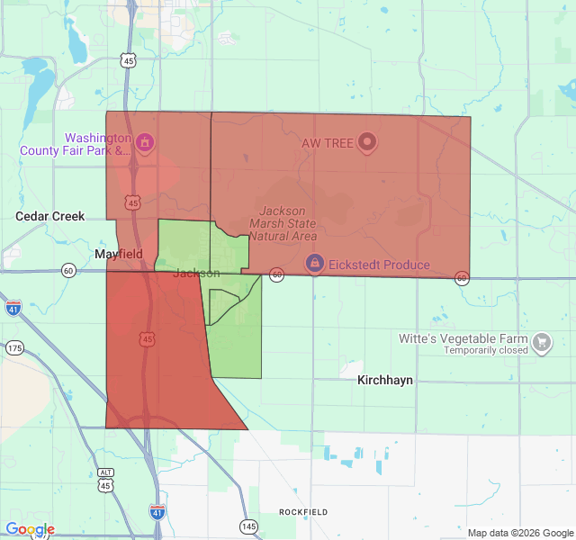 Map of septic coverage in Jackson, WI