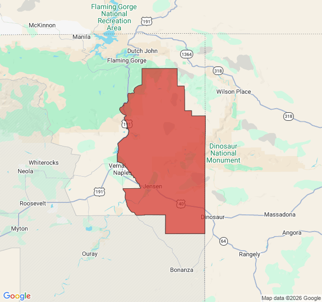 Map of septic coverage in Jensen, UT