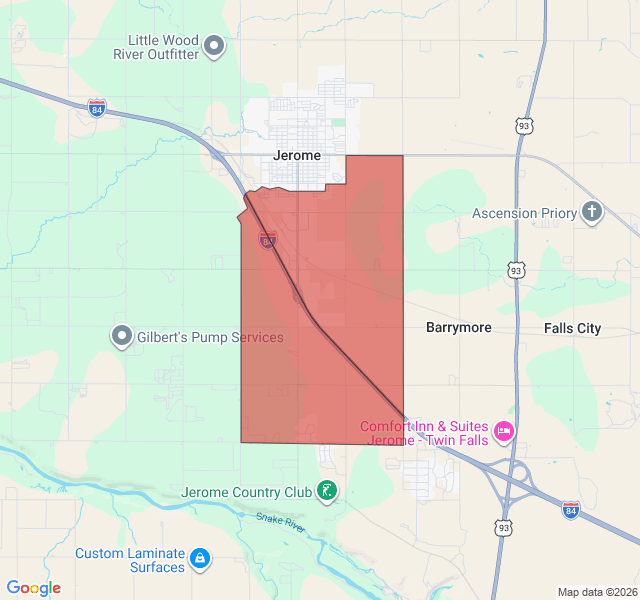 Map of septic coverage in Jerome, ID