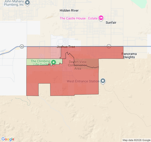 Map of septic coverage in Joshua Tree, CA