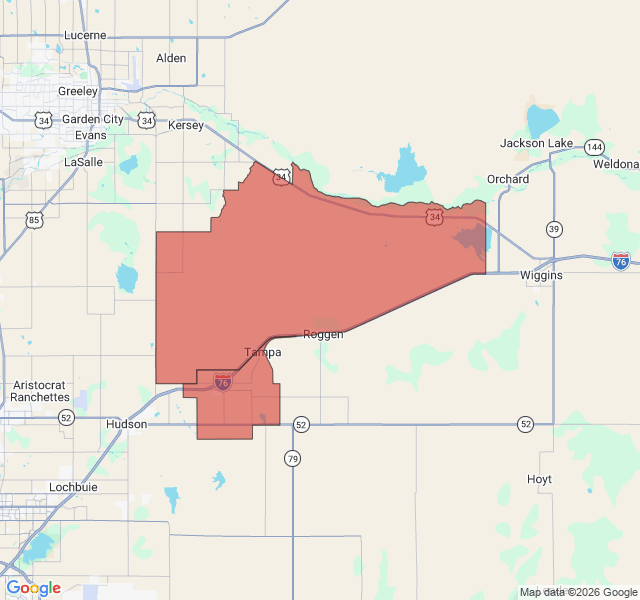 Map of septic coverage in Keenesburg, CO