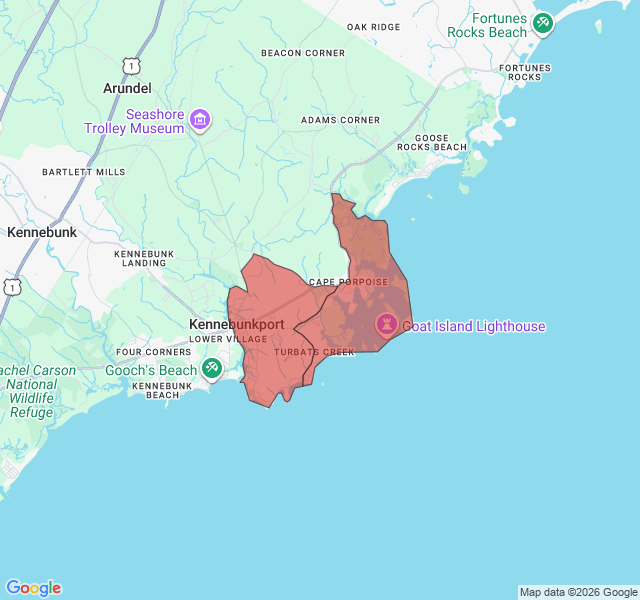 Map of septic coverage in Kennebunkport, ME