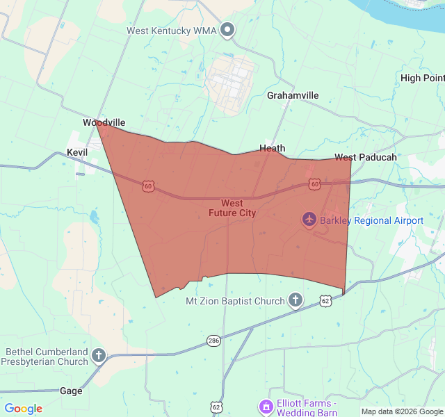 Map of septic coverage in Kevil, KY