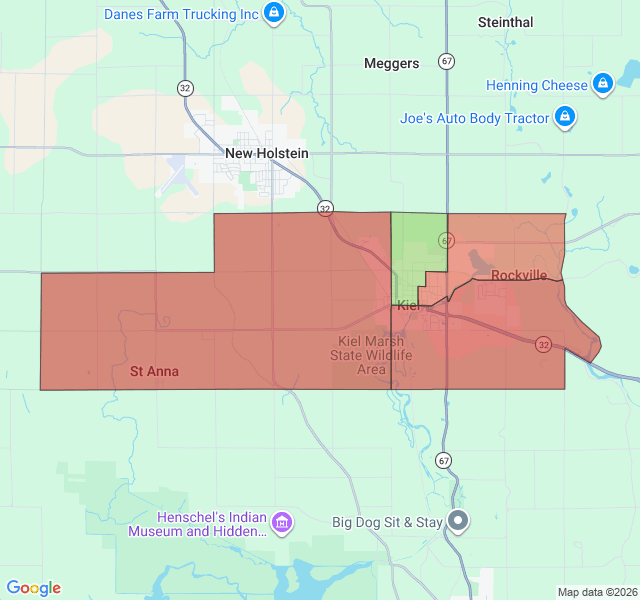 Map of septic coverage in Kiel, WI