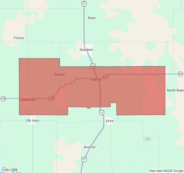 Map of septic coverage in Kimballton, IA