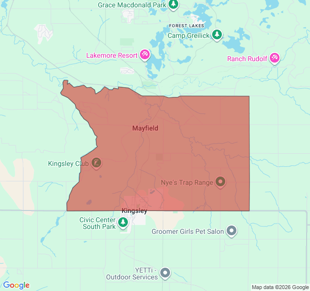 Map of septic coverage in Kingsley, MI