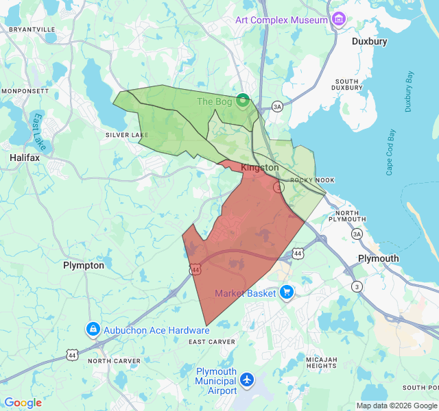 Map of septic coverage in Kingston, MA