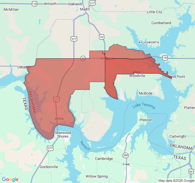 Map of septic coverage in Kingston, OK