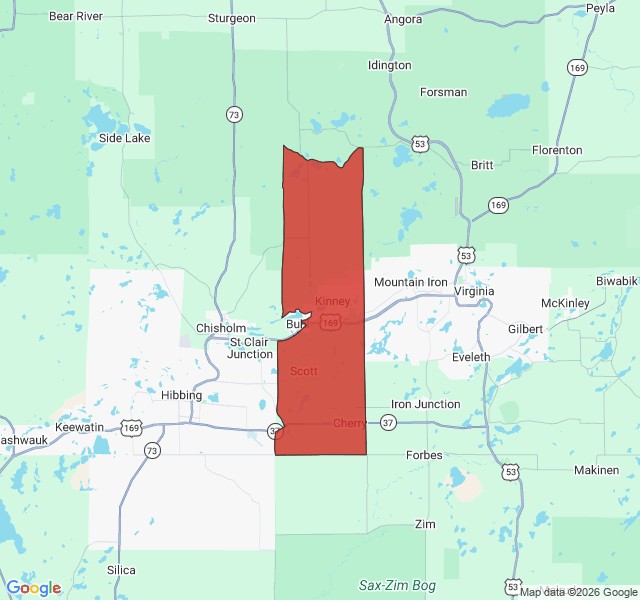Map of septic coverage in Kinney, MN