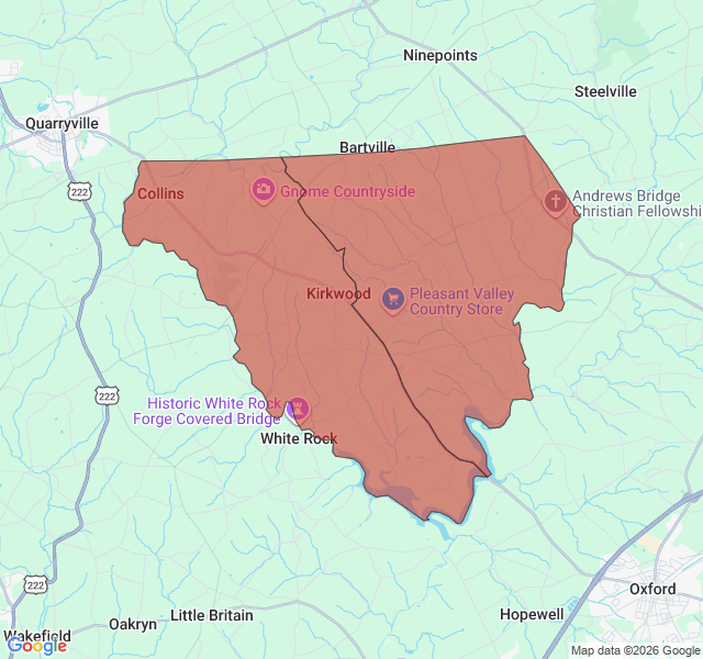 Map of septic coverage in Kirkwood, PA