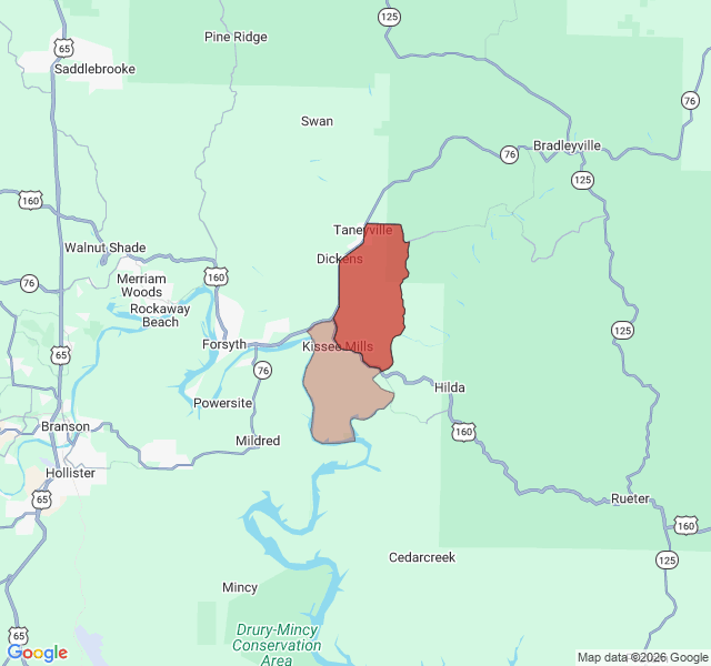 Map of septic coverage in Kissee Mills, MO