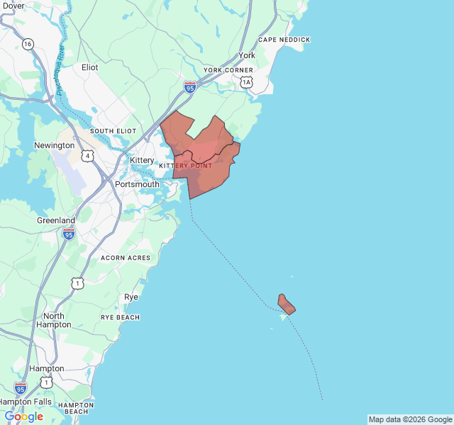 Map of septic coverage in Kittery Point, ME