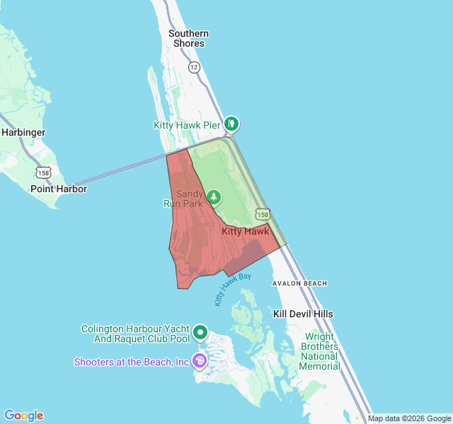 Map of septic coverage in Kitty Hawk, NC