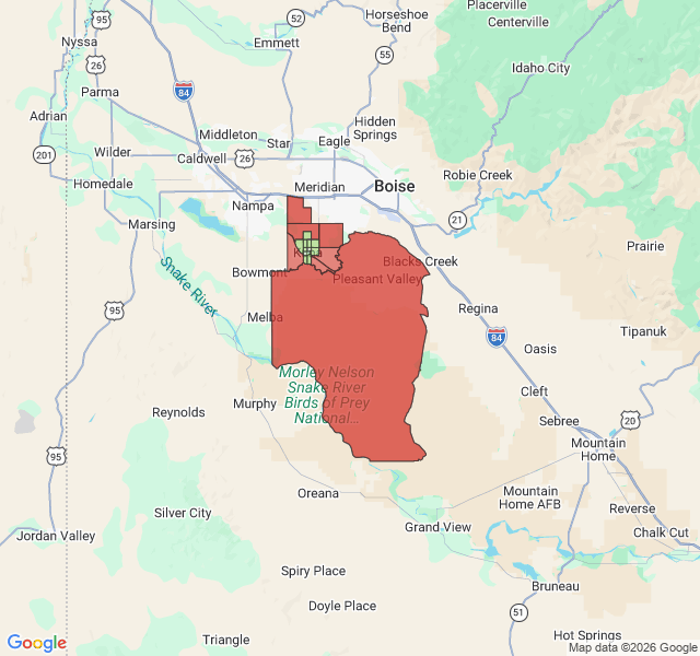 Map of septic coverage in Kuna, ID