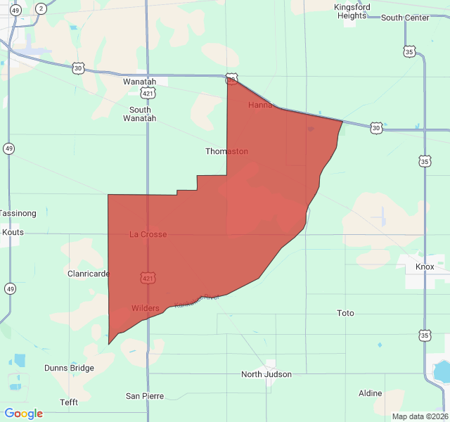 Map of septic coverage in La Crosse, IN