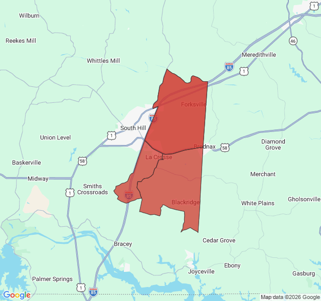 Map of septic coverage in La Crosse, VA