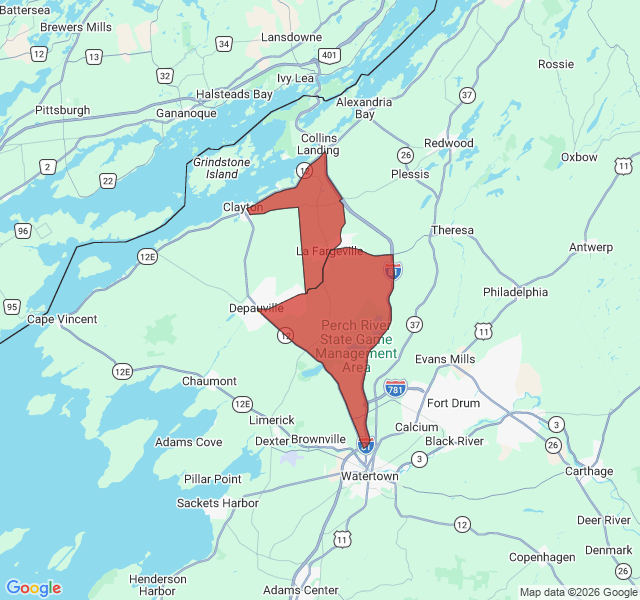 Map of septic coverage in La Fargeville, NY