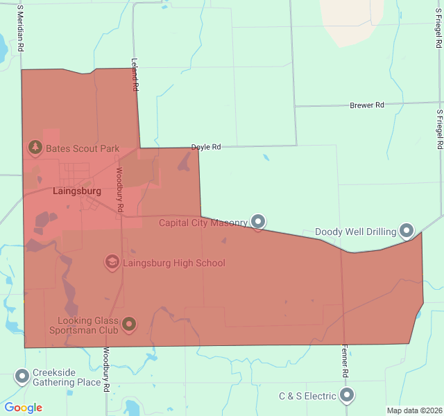 Map of septic coverage in Laingsburg, MI