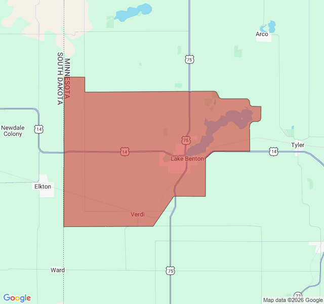 Map of septic coverage in Lake Benton, MN
