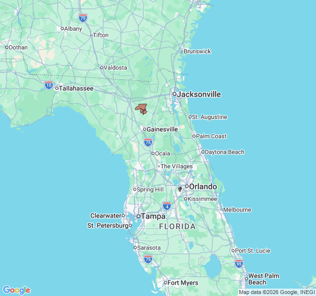 Map of septic coverage in Lake Butler, FL