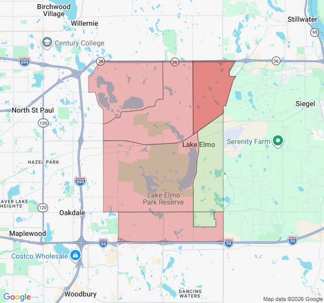 Map of septic coverage in Lake Elmo, MN