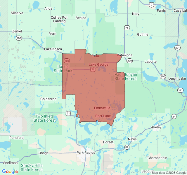 Map of septic coverage in Lake George, MN