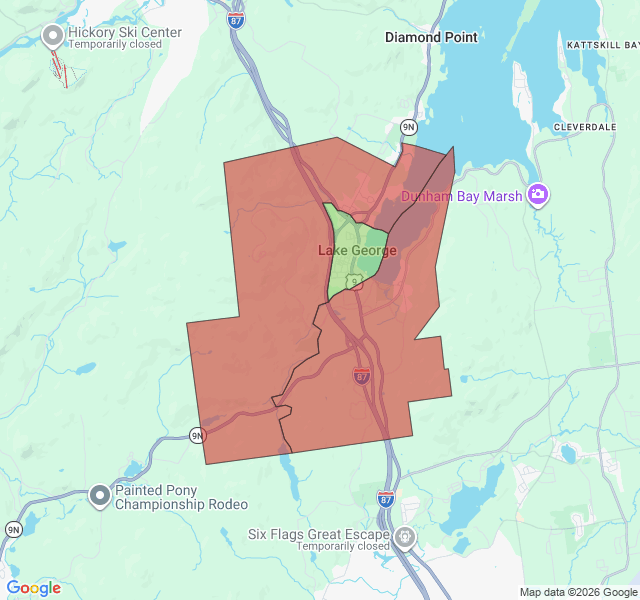 Map of septic coverage in Lake George, NY
