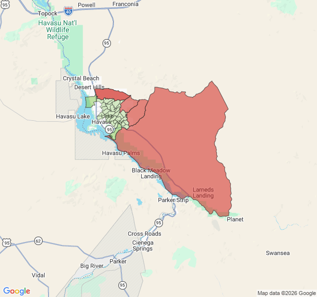 Map of septic coverage in Lake Havasu City, AZ