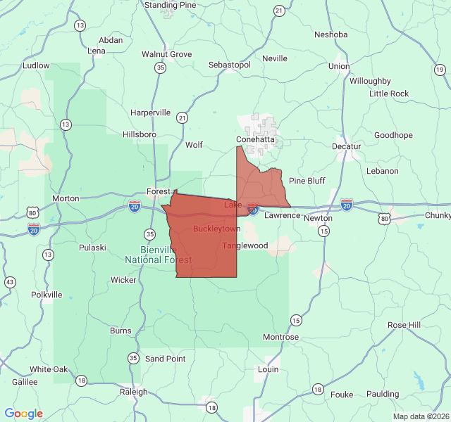 Map of septic coverage in Lake, MS