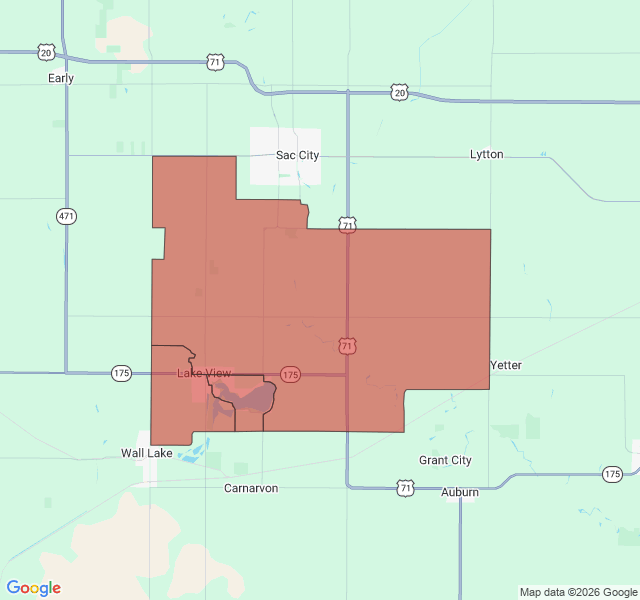 Map of septic coverage in Lake View, IA