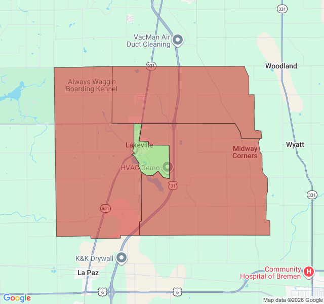 Map of septic coverage in Lakeville, IN