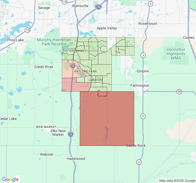 Map of septic coverage in Lakeville, MN
