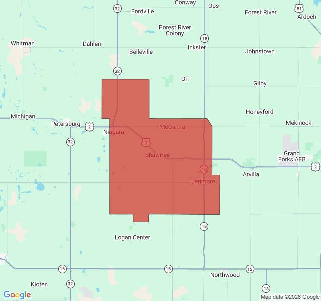 Map of septic coverage in Larimore, ND