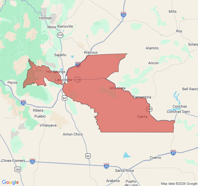 Map of septic coverage in Las Vegas, NM
