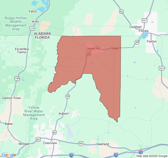 Map of septic coverage in Laurel Hill, FL