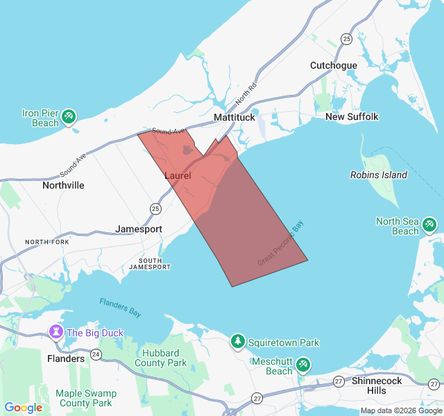 Map of septic coverage in Laurel, NY