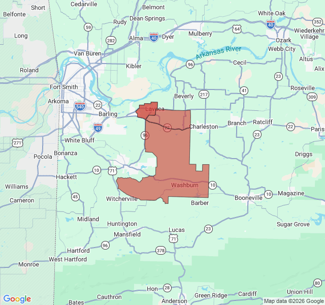 Map of septic coverage in Lavaca, AR