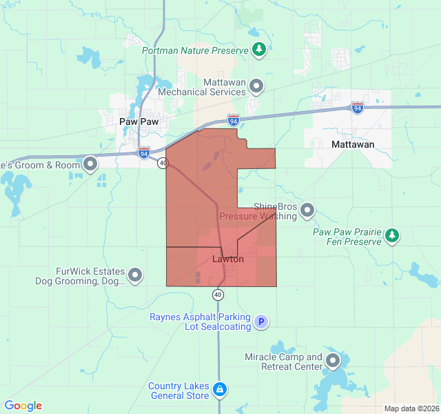 Map of septic coverage in Lawton, MI