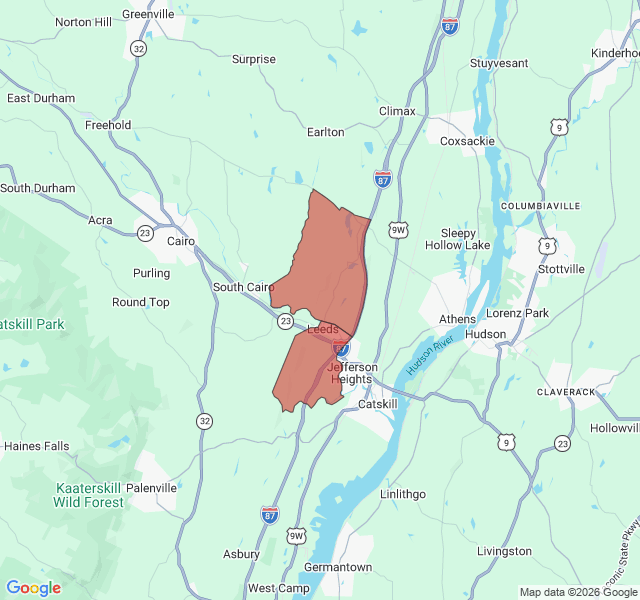 Map of septic coverage in Leeds, NY