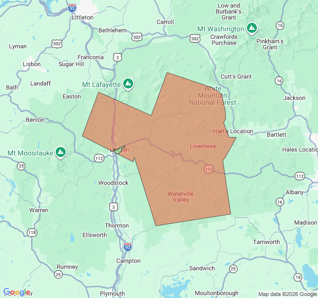 Map of septic coverage in Lincoln, NH