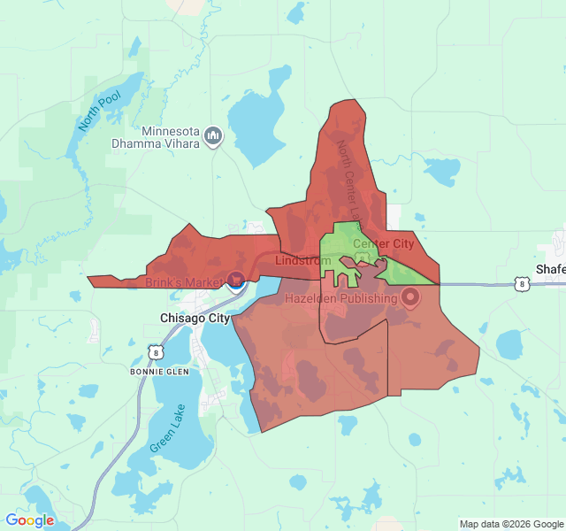 Map of septic coverage in Lindstrom, MN