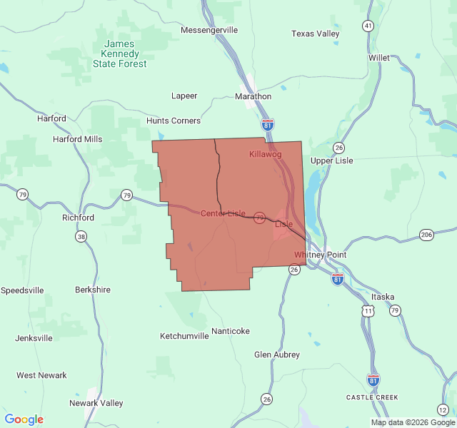 Map of septic coverage in Lisle, NY